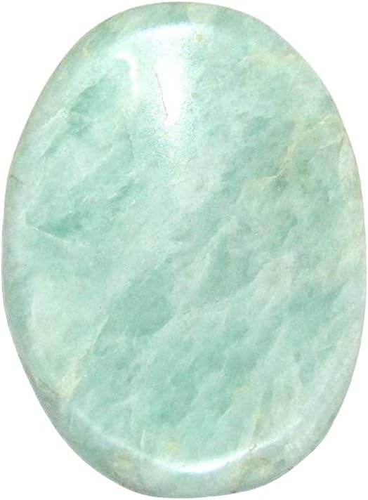 Beautiful Amazonite Gemstone Worry Stone Positive Energy Crystal Healing Thumb Stone for Reiki Meditation Feng Shui Gifts for Men Women