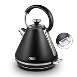 Tower T10087BLK Mirage Kettle with Digital Control Panel, Variable Temperature Function, Rapid Boil Technology, Viewing Window, Removable Filter, 3kW, 1.7L, Black & Chrome