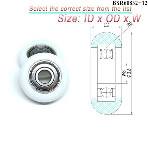 Rueda de nailon 8x36x10mm con rodamiento para máquina de remo 5