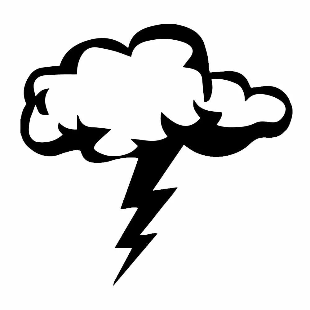 Auto Accessory Loverly Clouds and Lightning Vinly Decal Cool Car Window(Black,20cm)