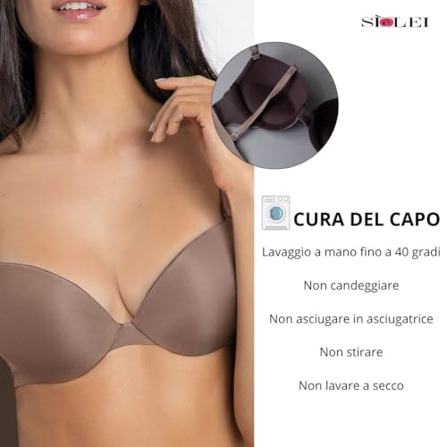 SièLei Reggiseno Push-Up Coppe Gel 1344 Con Ferretto (4, Bianco) - 4