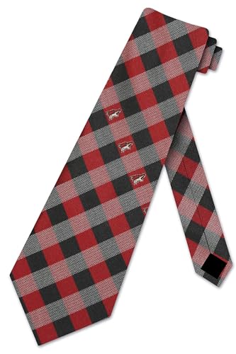 Eagles Wings Coyotes Check Polyester Neck Tie Phoenix Hockey Team Ties