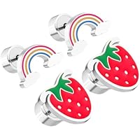 WOFASHPURET 2pares Aretes Infantiles Para Niñas Diseño De y