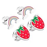 WOFASHPURET 2pares Aretes Infantiles Para Niñas Diseño De y Hipoalergénicos y Perfectos Para Fiestas y Graduaciones