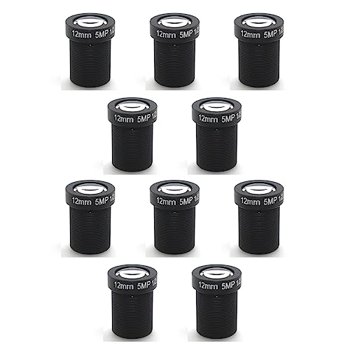 BEEOFICEPENG 10X Lente de Cámara de Tarjeta Única 12mm 5MP HD Lente de Cámara Red CCTV Accesorios de Cámara