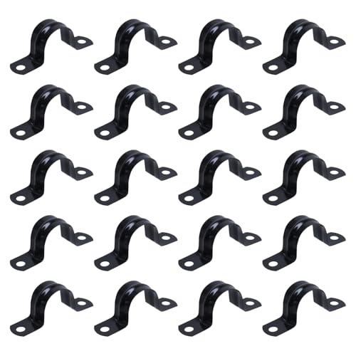 Pastlla 1 Inch 304 Stainless Steel Rigid Pipe Strap Clamps, Black