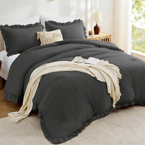FUANNA Fluffy King Size Fleece Comforter Set