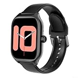 Reloj inteligente para seguimiento de la salud y función de llamada integrada, pantalla grande a color 2 01 para una mejor visibilidad (negro)