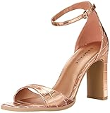 Rampage Women's Two Piece Heeled Sandal, Rose/Gold, 7.5