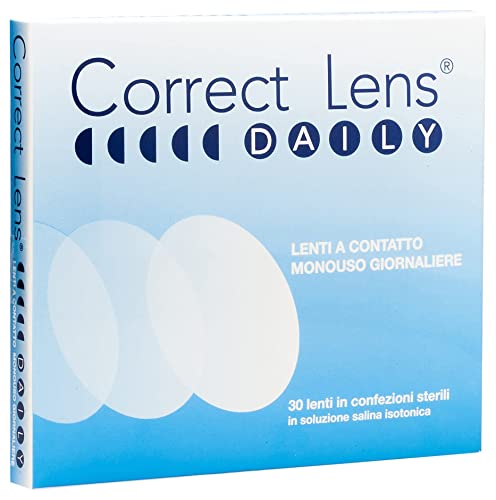 Correct Lens, Daily Lens, Lenti a Contatto Giornaliere per Miopia, Lenti a Contatto Usa e Getta Sicure e Facili da Applicare, Diottrie -3,75, Confezione da 30 Lenti Monouso