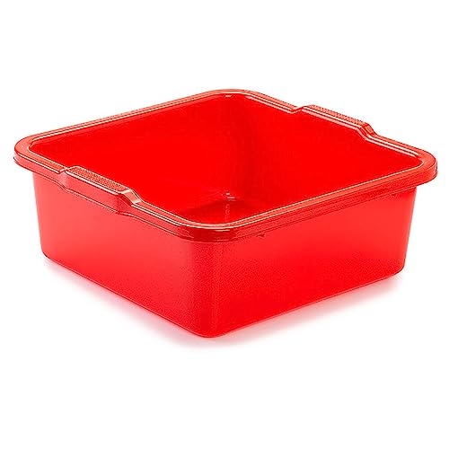 ACAN Tradineur - Cubo, Barreño, Tina Multiusos - Fabricado en plástico - Producto y Utensilio de Limpieza - Forma Cuadrada - Capacidad de 11 litros - 14x36x35 cm - Color Rojo