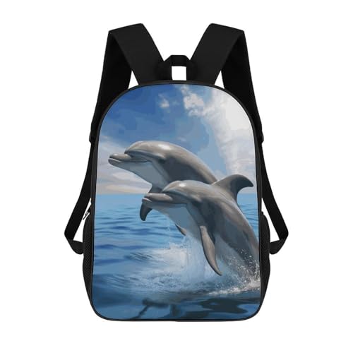 Sac à dos deux dauphins pour ordinateur 17 pouces homme et femme léger