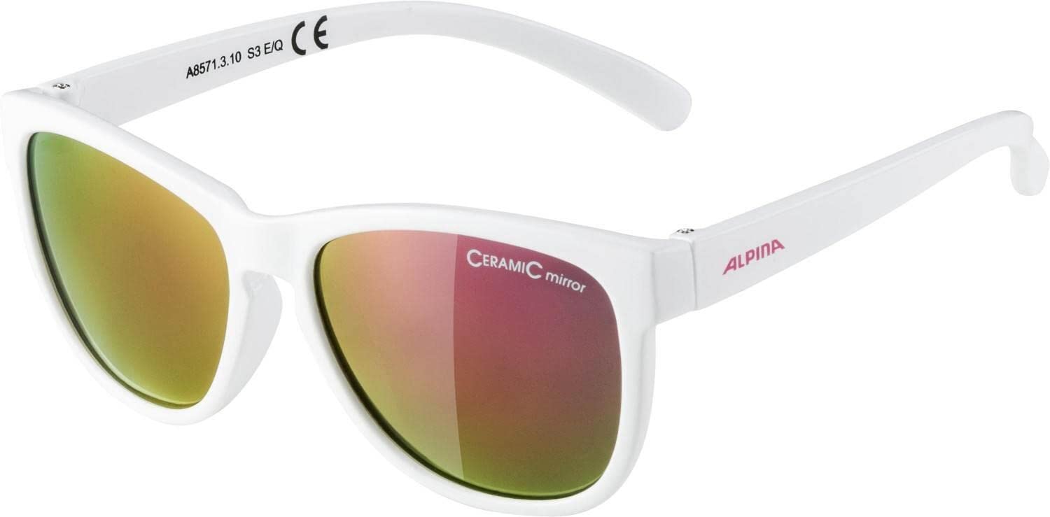 ALPINA Unisex - Dzieci, LUZY Okulary przeciwsłoneczne, white gloss/pink, One Size