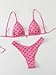 BEAUDRM Women's Triangle Thong Bikini Sets Y2k Floral Cute Bikinis String Swimsuits Bathing Suit Pink Small