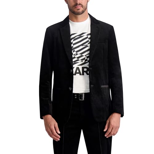 KARL LAGERFELD Men's 2 Button Long Sleeve Corduroy Blazer2