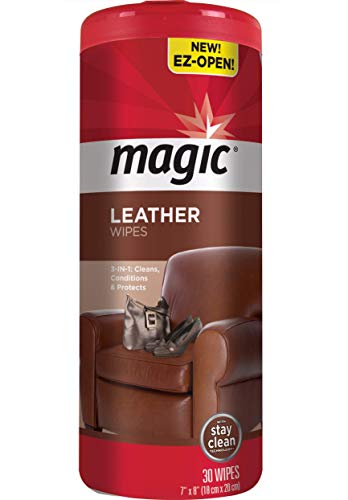 Magic Leather Wipes - Clean and Condition Car Seats, Shoes, Couches and More - 30 Count