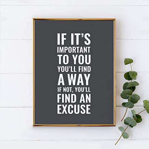 Andaz Press Gym Fitness Wall Art Collection, 8.5X11-Inch, If It's Important You'll Find A Way Poster Print, 1-Pack, Unframed #TOP1