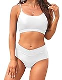 XUNYU High Waisted Bikini Sets for Women Push Up Two Piece Swimsuit Tummy Control Bathing Suits Crossover Bottoms Swimwear