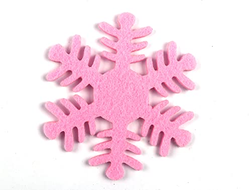 YYCRAFT 20 Felt Snowflake for Christmas Decorations Ornaments 3.5 Inch-Pink