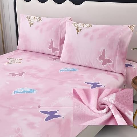 MAG Parure de lit papillon en flanelle Cover