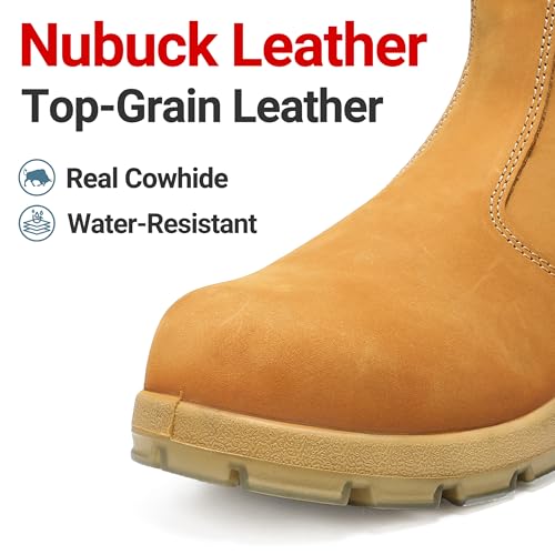 Image of Composite Toe Chelsea Work Boots for Men and Women, S3 Certified Waterproof Safety Boots, Kevlar Puncture-Resistant Midsole, Slip-Resistant Work Shoes for Construction, Roofing, Warehouse & Industrial Work