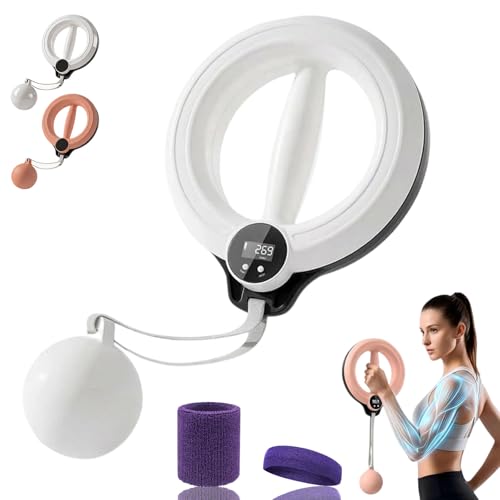 2026 Smart Flabby Arm Exerciser with Digital Tracker 360 Hand Crank Forearm Workout Arms Exercise Equipmen for Upper Body Strength Training Home & Gym Workouts (White Smart)
