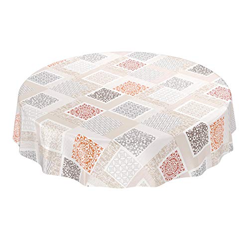 Anro - Mantel de hule, diseño de patchwork, Beige y marrón claro.,...