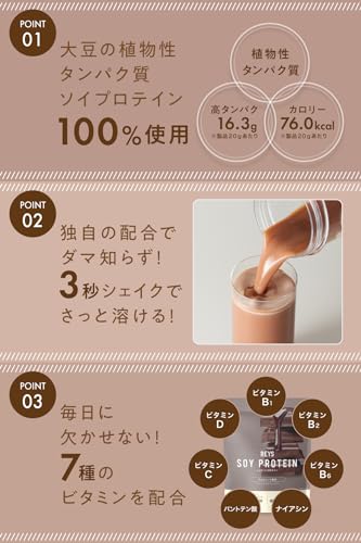 REYS ソイプロテイン チョコレート 1kgの商品画像 4