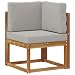 Gartensofas Set 8tlg. aus Akazien Massivholz, Modularsofa für Terrasse in Natur und Hellgrau, Sitzgruppe mit Gartenkissen