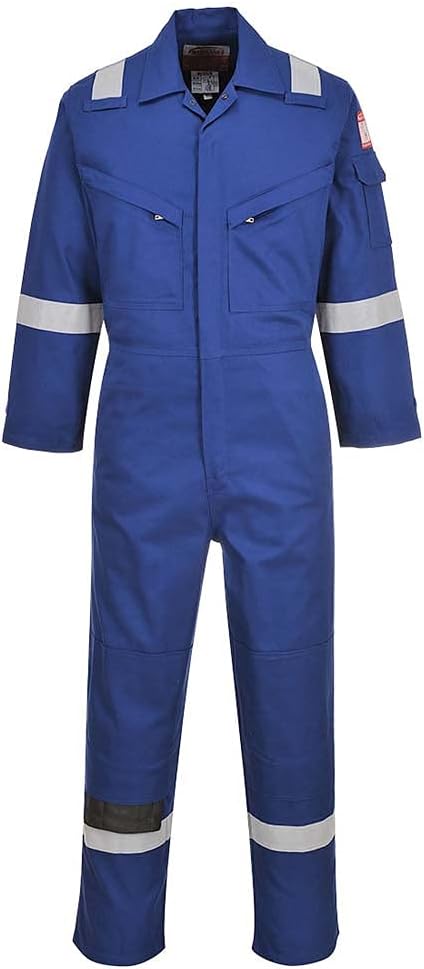 Portwest Flame Resistant Light Weight Anti-Static Coverall 280g, Size: S, Colour: Royal Blue, FR28RBRS