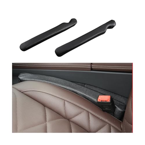 TNAIYH 2PCS Car Seat Gap Filler, Soft Foam Vehicle Seat Seam Guard Stopper to Prevent Items from Falling, No Drop Automotive Gap Plug Crevice Blocker, Universal for Most Vehicles (Black)