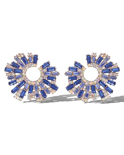 Jessica Simpson Multistone Crystal Earrings for Women, Silver or Gold-Tone Sparkly Earrings Dangle, Drop, Teardrop, and Stud