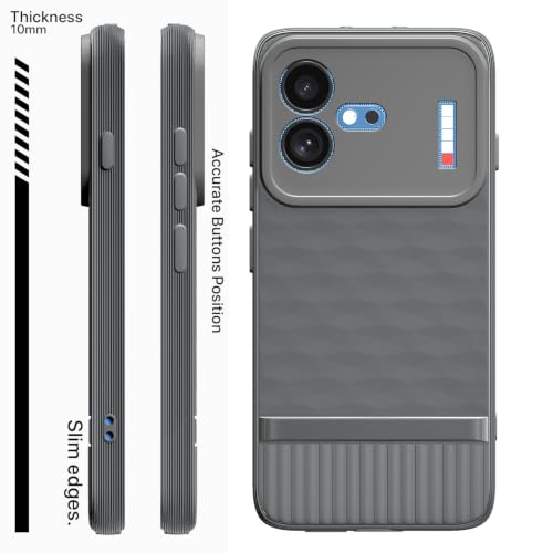 Image of Pikkme Back Cover for Nothing Phone 4b 5G Camera Protection 3D Hexa Cube Design Silicone Protective Bumper Case (Grey)