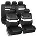 FH Group Leather Full Set Seat Covers Gray Airbag Safe PU006GRAY115 & Split Bench Ready