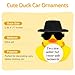 wonuu Encouragement Support Rubber Duck Car Dashboard Decorations, Funny Thinking Positive Duck with Card Creative Duck Car Ornament for Cute Car Accessories, Black