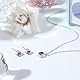 immobird Schmuck Set Damen Februar Natürliche Amethyst Geburtssteine Silber 925 Kette Und Ohrringe Set Rose Design Geschenke für Mama Frauen Februar - Amethyst