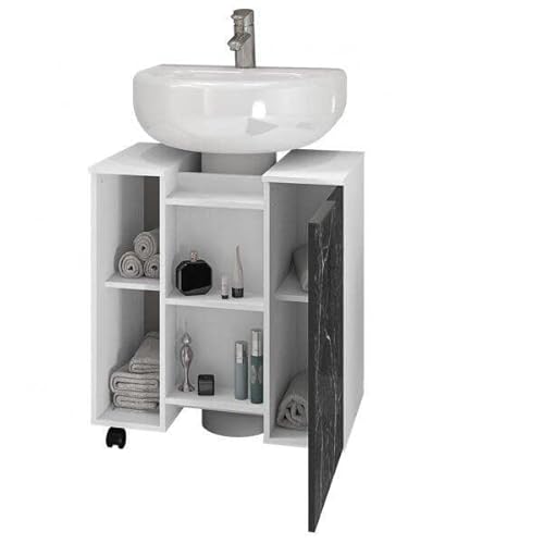 Gabinete De Coluna 1 Porta Pequin Bechara Branco/nero