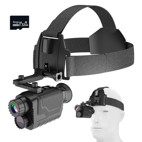 SUZLAZYR NV8260 Head Mounted Night Vision Goggles - 4K Infrared Helmet Night Vision Monocular, 8X Digital Zoom, 3000mAh Rechargeable Battery, 32 GB SD Card for HD Recording