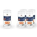 Aquaboon 1-Pack Coconut Shell Water Filter Cartridge | Universal Whole House 5 Micron 10 x 4.5 inch Cartridges & Aquaboon 4-Pack of 5 Micron 10" Coconut Shell Water Filter Replacement Cartridges