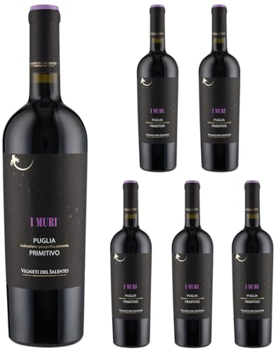 Primitivo Puglia I Muri 2023 Rotwein – 6 x 0,75L – Vigneti del Salento –...