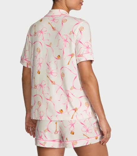 Image of Victoria's Secret Women's Modal Pajama Set, Short Sleeve Button Down Shirt & Shorts