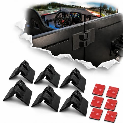 Dual Alignment Clips with Adhesive Hinge Connectors for Triple Screen Setup Multi Display Alignment Tool for Sim Racing Rig Pack of 2 Screen Connectors