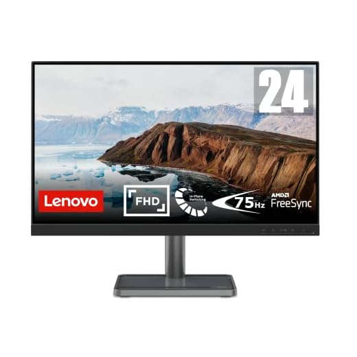 Lenovo L24i-30 - Monitor Gaming 23.8" FullHD (IPS, 75Hz, 4ms, HDMI, VGA, FreeSync, Base Metálica con Soporte para teléfono) Ajuste de inclinación - Negro