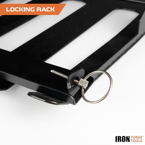 Image of Iron Forge Tools Metal Power Tool Organizer Wall Mount - 5 Drill Holder Cordless Powertool Dock, Enclosed Utility Trailer & Garage with Locking Rack