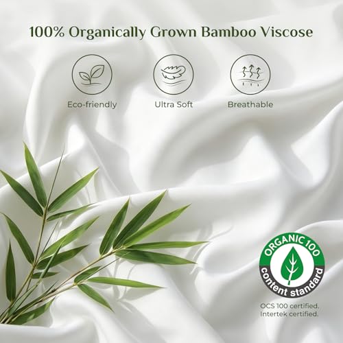 Image of BEDELITE Bamboo Viscose Sheet Set, Full Size, 4 Pieces, White