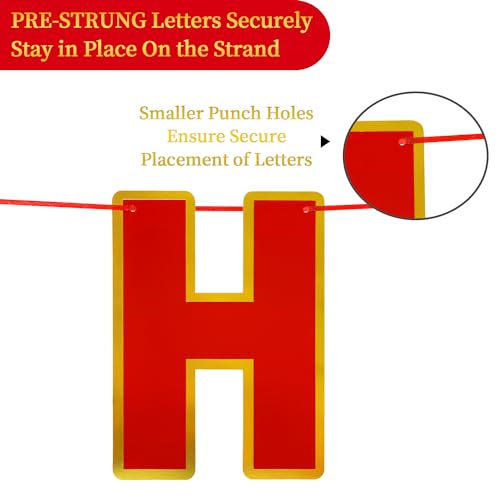 Image of Pre-Strung Happy Birthday Banner - Red Party Decorations