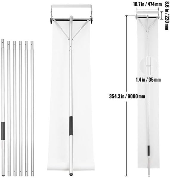 Adjustable Roof Rake Snow Removal Tool - 20/30FT Telescoping Shovel with Slide Cloth, Roll Wheels, Anti-Slip Handle for Easy Use - Ideal for Ranch, Cottage, Home