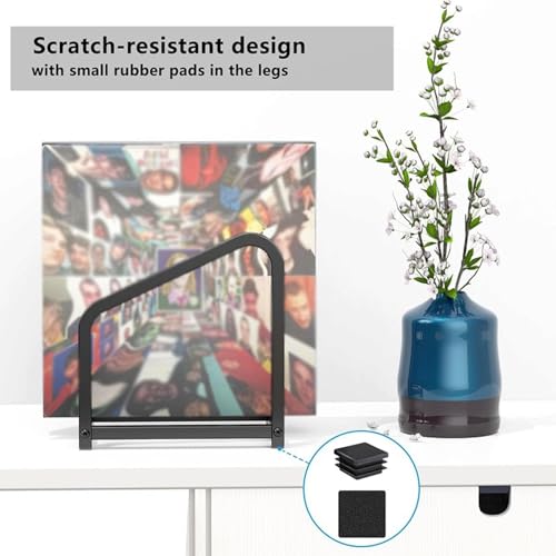 Expositor de discos premium con soporte para álbumes de vinilo de diseño elegante 8