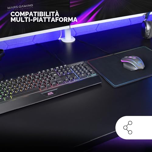 MARS GAMING MCP1 - Pacchetto tastiera e mouse da gioco (2800 DPI - Tastiera gaming - Immagine 4