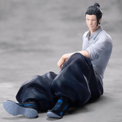 Image of FUNFOB Geto Action Figure Height-11.5cm Collectible for Anime Fans PVC Multicolour | Geto Sitting Grey Shirt